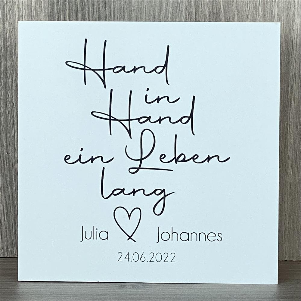 Wooden Block - Hand in Hand