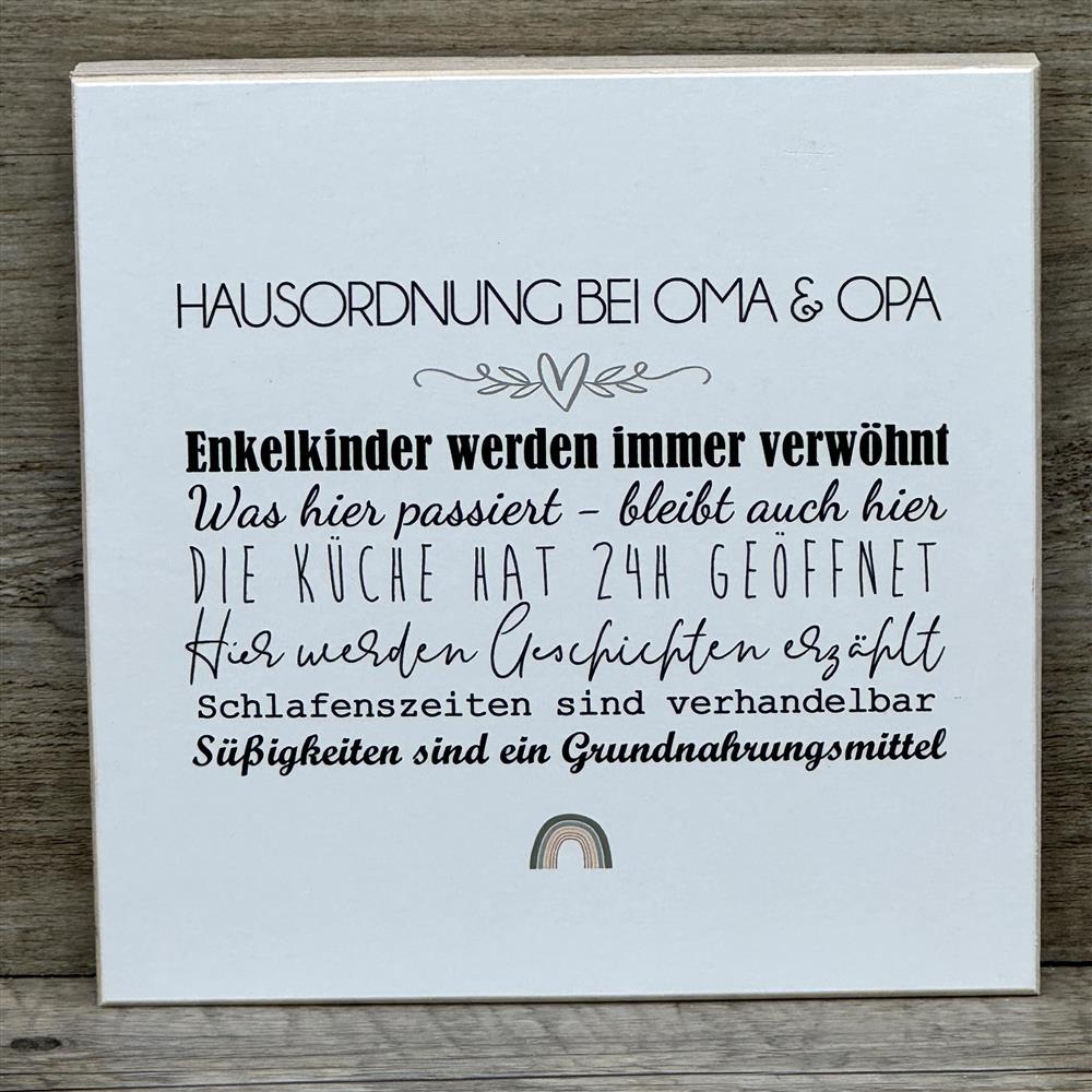 Wooden Block - Hausordnung bei Oma & Opa