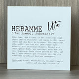 Wooden Block - Hebamme Wunschname