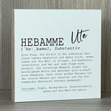 Wooden Block - Hebamme Wunschname