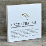 Wooden Block - Heimathafen mit Goldprägung