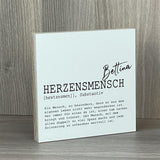 Wooden Block - Herzensmensch, personalisierbar