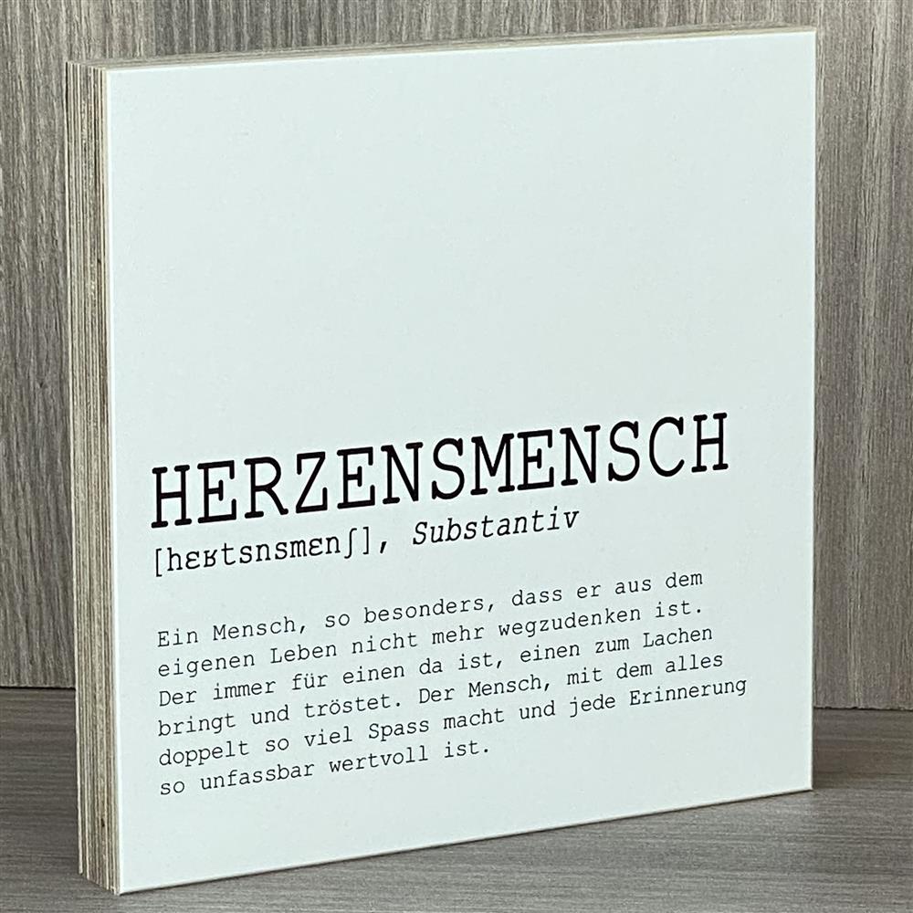 Wooden Block - Herzensmensch, personalisierbar