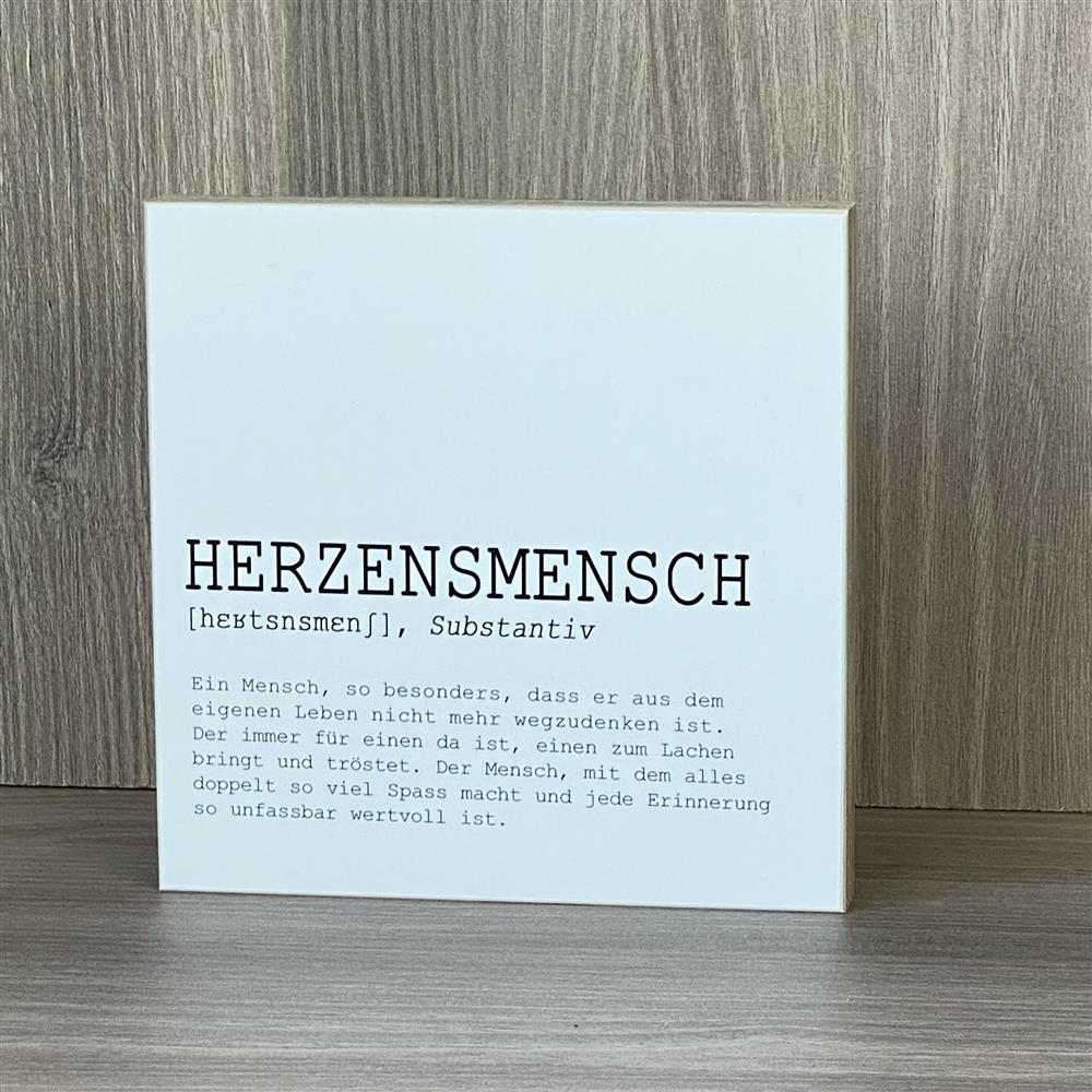 Wooden Block - Herzensmensch, personalisierbar