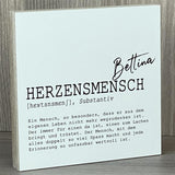 Wooden Block - Herzensmensch, personalisierbar