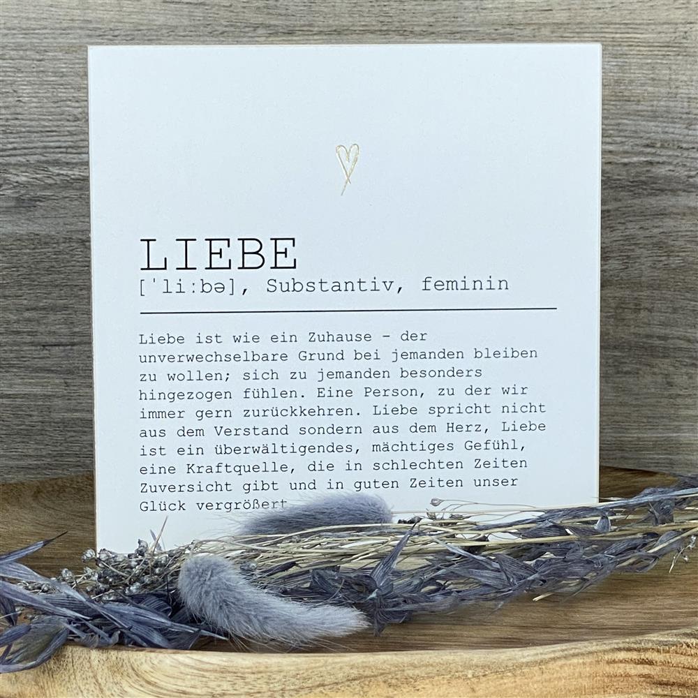 Wooden Block - Liebe mit Goldprägung