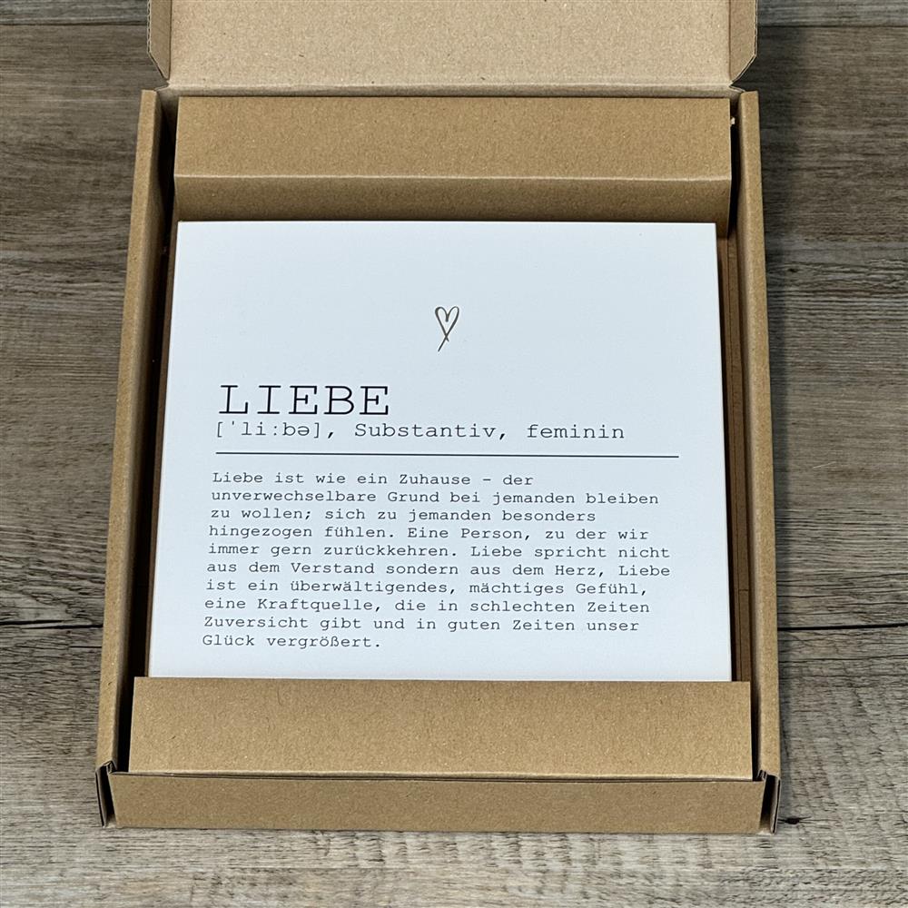 Wooden Block - Liebe mit Goldprägung