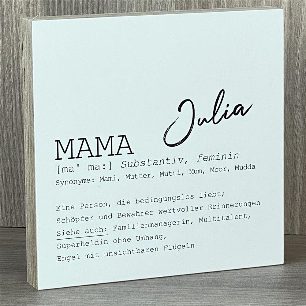 Wooden Block - Mama, personalisierbar