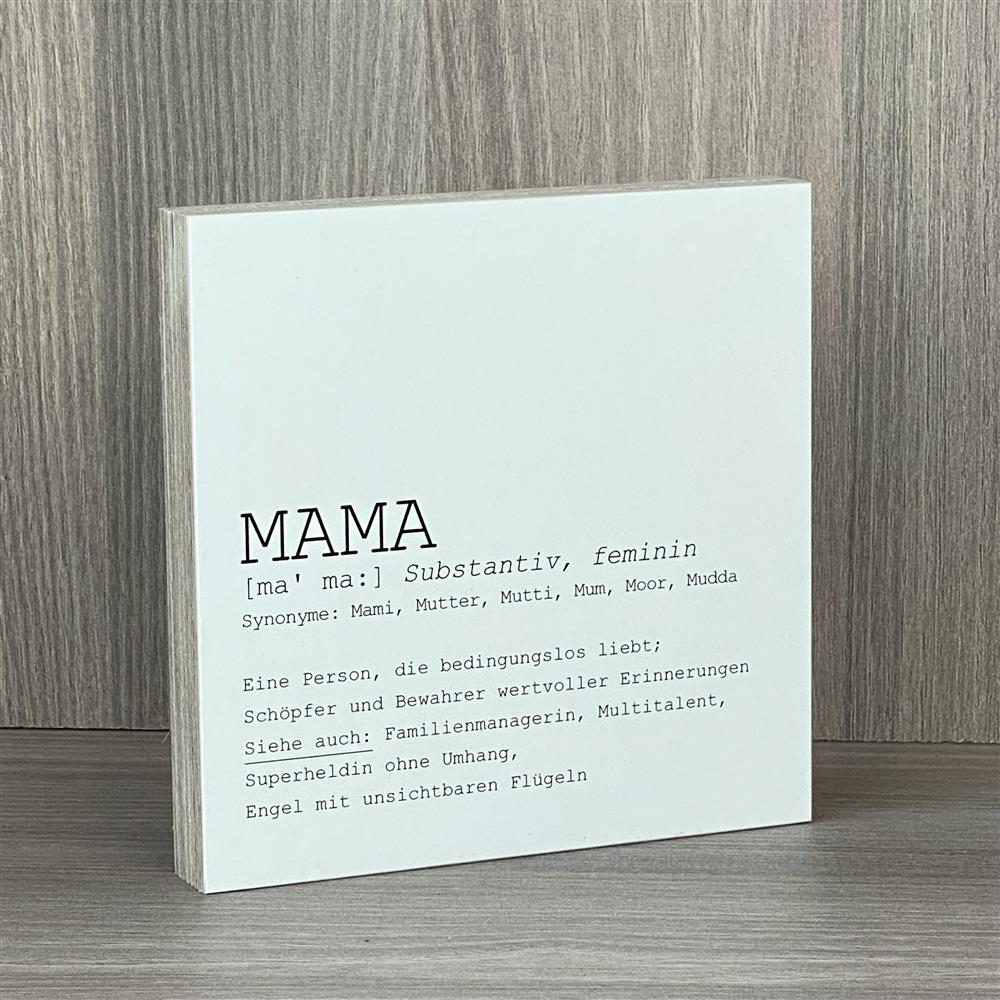 Wooden Block - Mama, personalisierbar