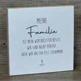 Wooden Block - Meine Familie ist mein wertvolslter Besitz mit Goldprägung