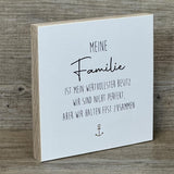 Wooden Block - Meine Familie ist mein wertvolslter Besitz mit Goldprägung