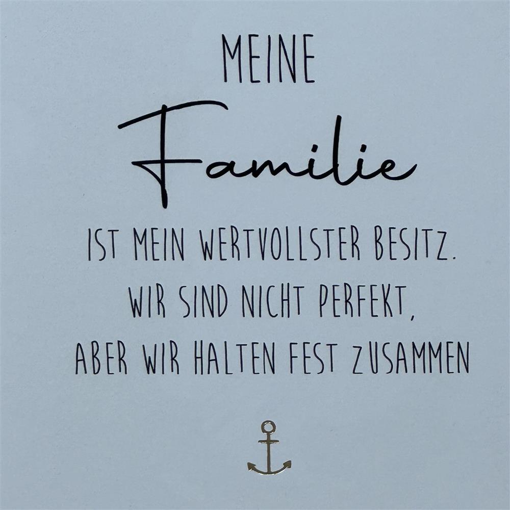 Wooden Block - Meine Familie ist mein wertvolslter Besitz mit Goldprägung