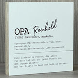 Wooden Block - Opa, personalisierbar