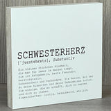 Wooden Block - Schwesterherz, personalisierbar