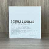 Wooden Block - Schwesterherz, personalisierbar