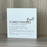 Wooden Block - Schwesterherz, personalisierbar
