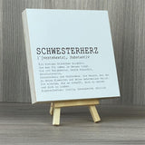 Wooden Block - Schwesterherz, personalisierbar