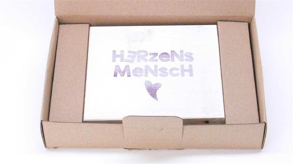Wooden Block Shabby Herzensmensch