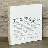 Wooden Block - Tochter Wunschname
