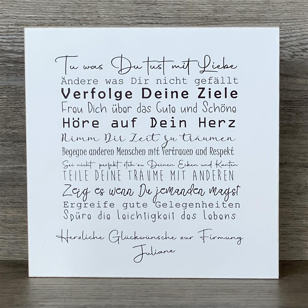 Wooden Block - Tue was Du tust, Firmung