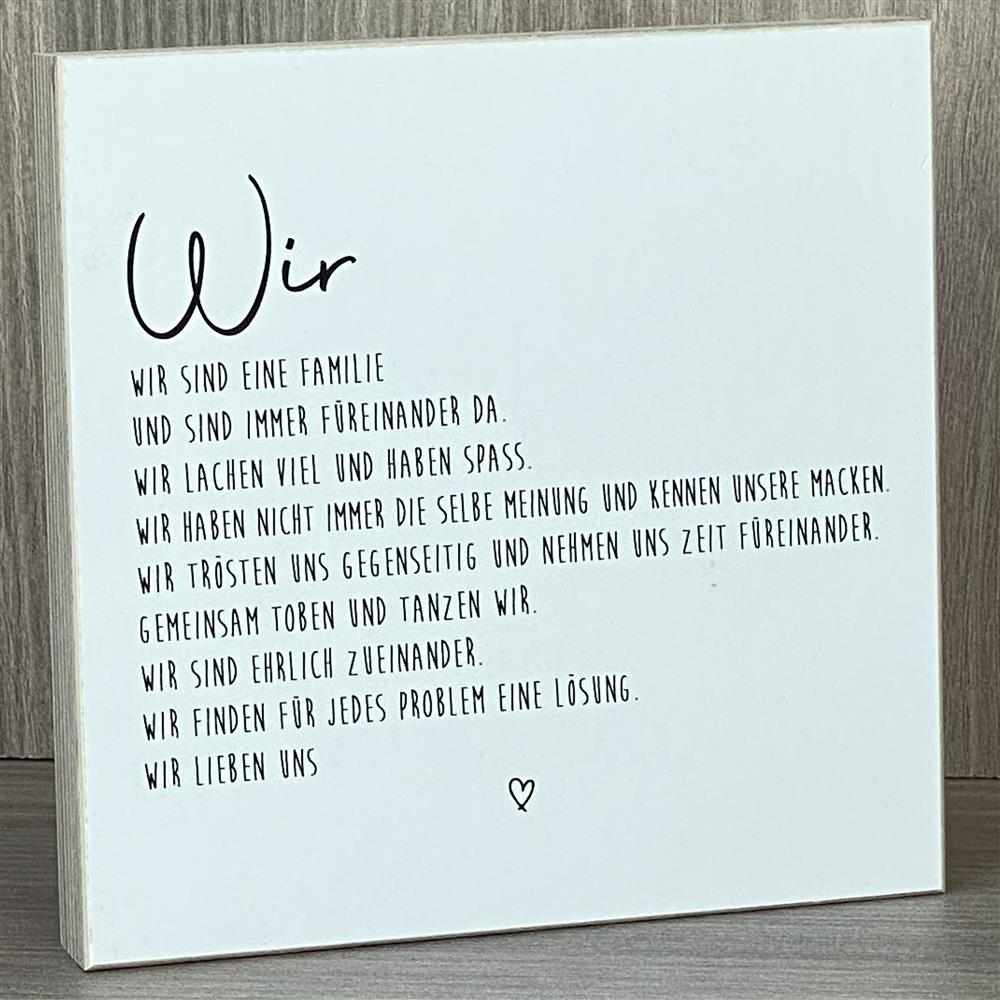 Wooden Block - Wir sind eine Familie