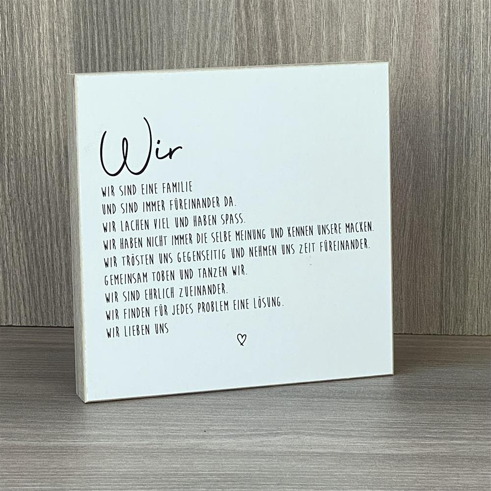 Wooden Block - Wir sind eine Familie