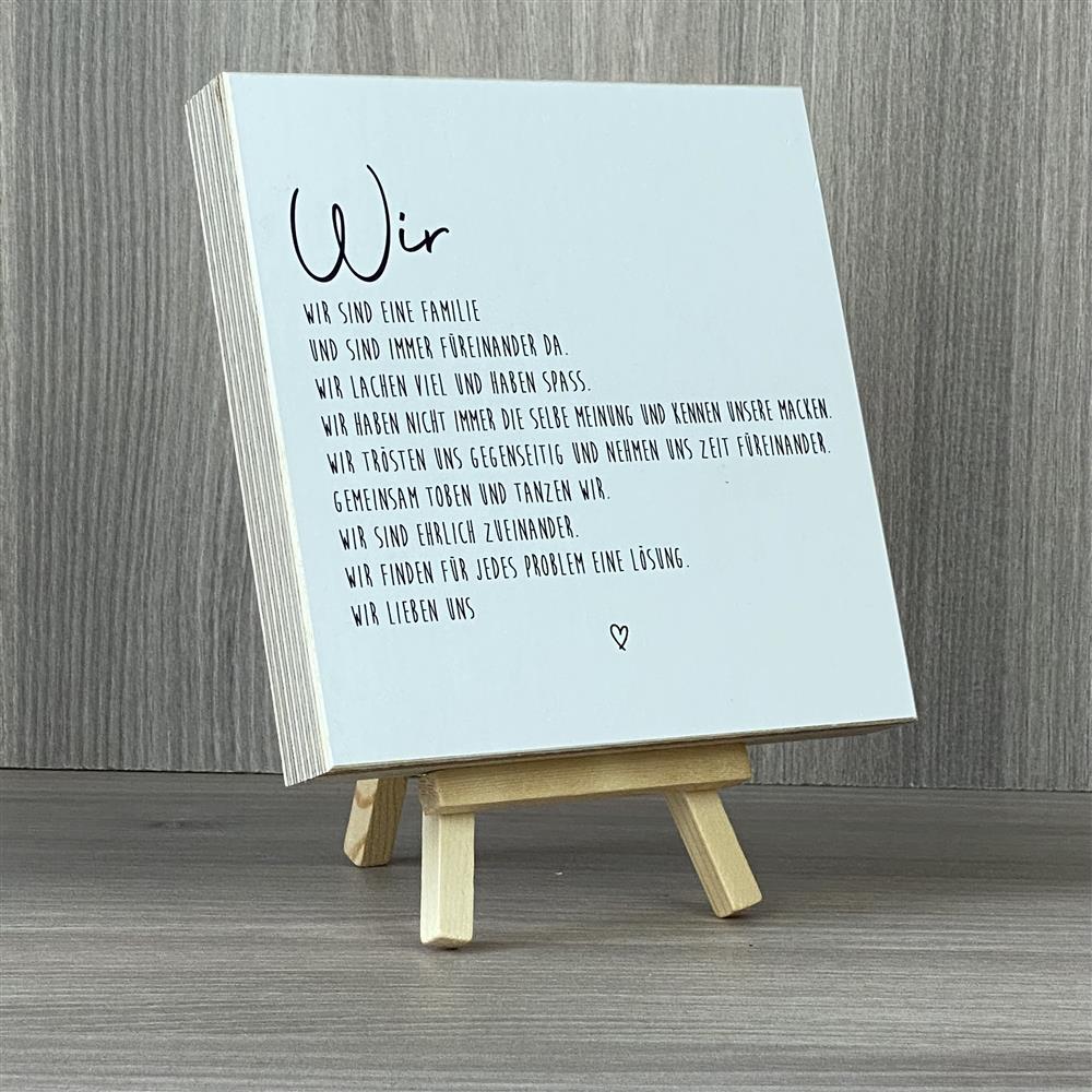 Wooden Block - Wir sind eine Familie