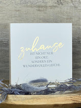 Wooden Block - Zuhause mit Goldprägung