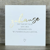 Wooden Block - Zuhause mit Goldprägung