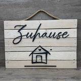 Holzschild Zuhause - Haus