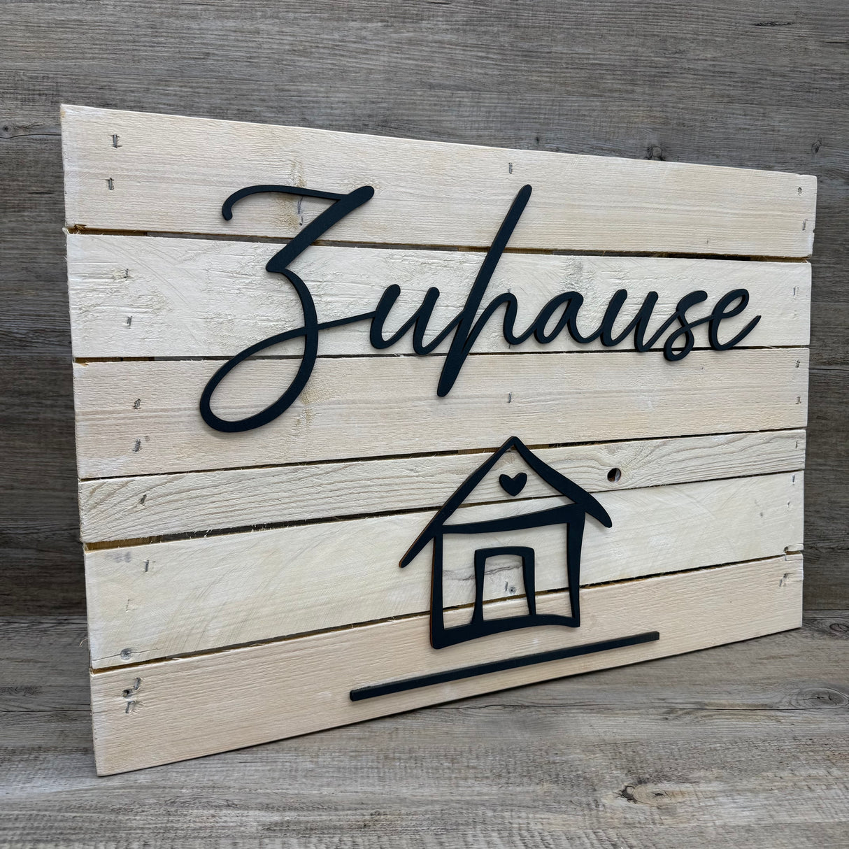 Holzschild Zuhause - Haus