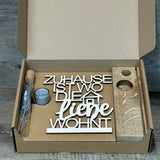 Deko Aufsteller Deluxe Zuhause ist wo die Liebe wohnt, personalisierbar