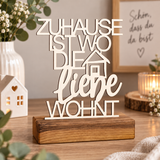 Deko Aufsteller Zuhause ist, wo die Liebe wohnt | personalisierbar