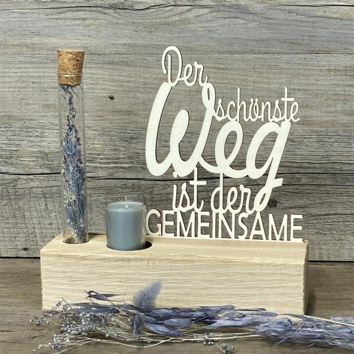 Deko Aufsteller Deluxe, Der schönste Weg ist der Gemeinsame, blau, personalisierbar