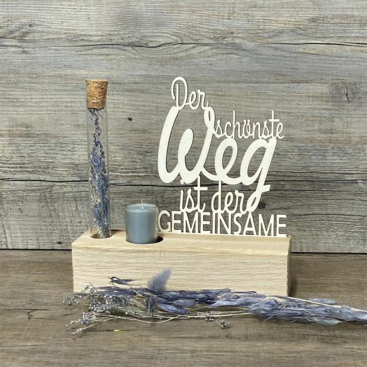 Deko Aufsteller Deluxe, Der schönste Weg ist der Gemeinsame, blau, personalisierbar