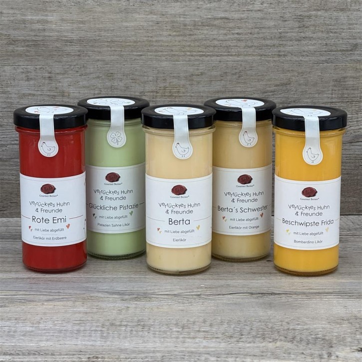 Eierlikörpaket, inkl. 2 Sorten Eierlikör und einem Glas, personalisierbar