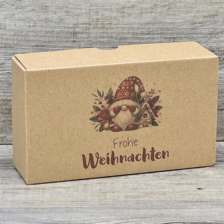 Geschenkverpackung 16x9x5cm, Weihanchtsgnom, rot 5 Stück