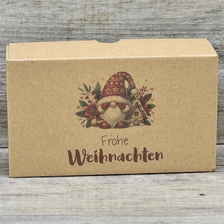 Geschenkverpackung 16x9x5cm, Weihanchtsgnom, rot 5 Stück