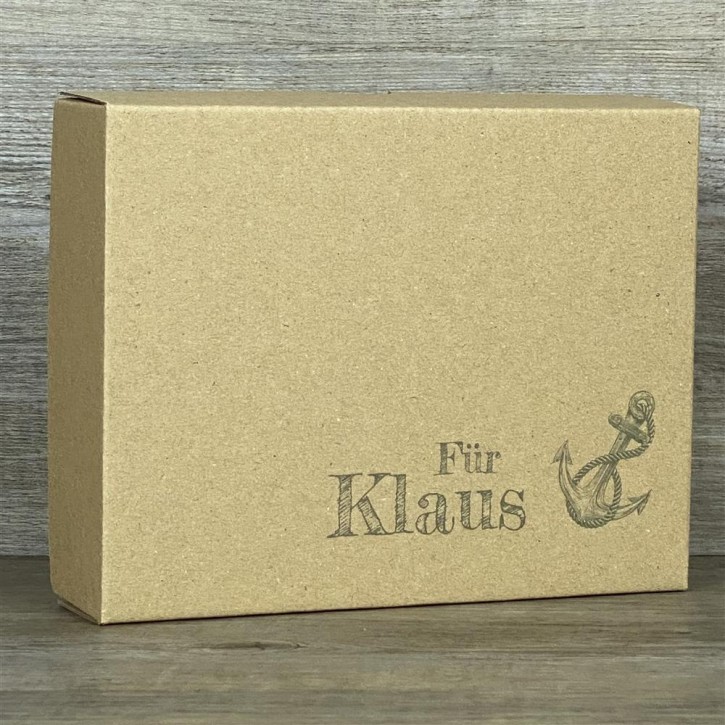 Geschenkverpackung 19x15x5cm, personalisiert, Anker