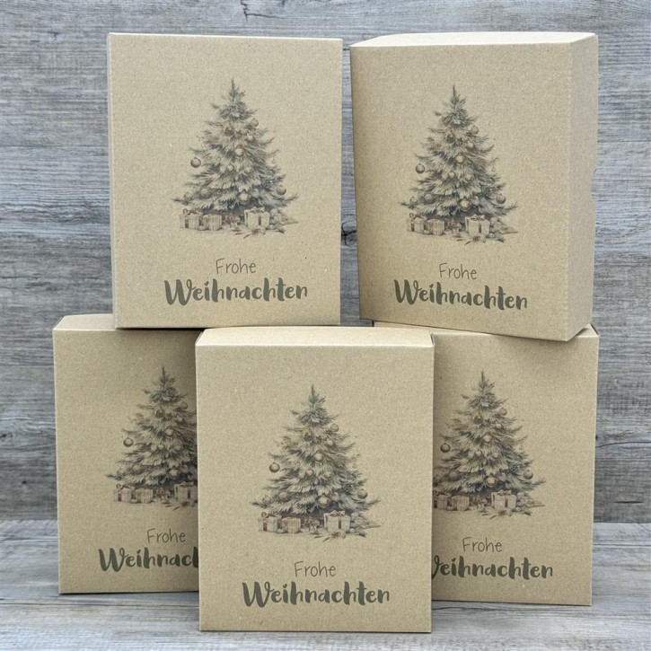 Geschenkverpackung 19x15x5cm, Weihnachtsbaum, 5 Stück