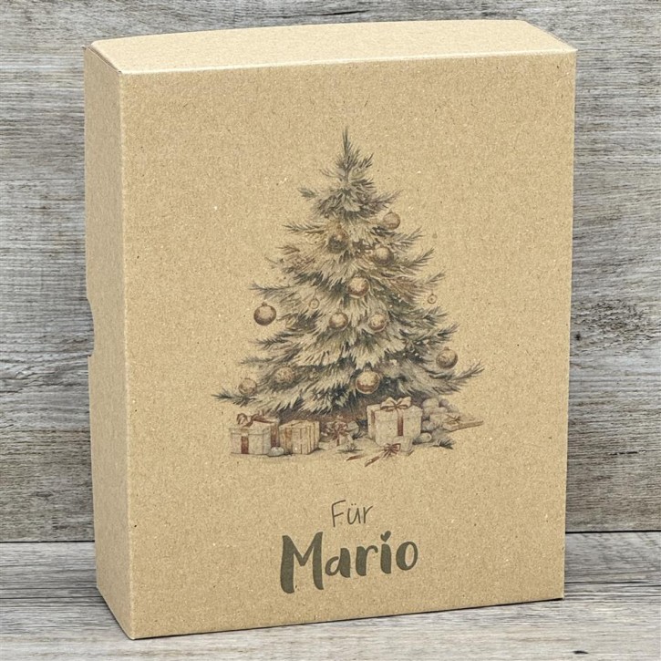 Geschenkverpackung 19x15x5cm, Weihnachtsbaum, personalisiert