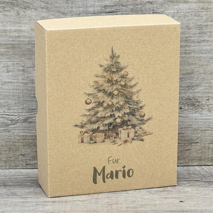 Geschenkverpackung 19x15x5cm, Weihnachtsbaum, personalisiert