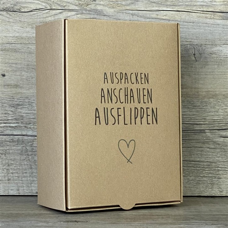 Geschenkverpackung 20x14,5x8cm, Auspacken, Anschauen, Ausflippen 5 Stück