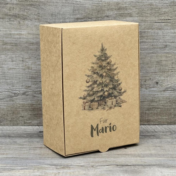 Geschenkverpackung 20x14,5x8cm, Weihnachtsbaum, personalisiert