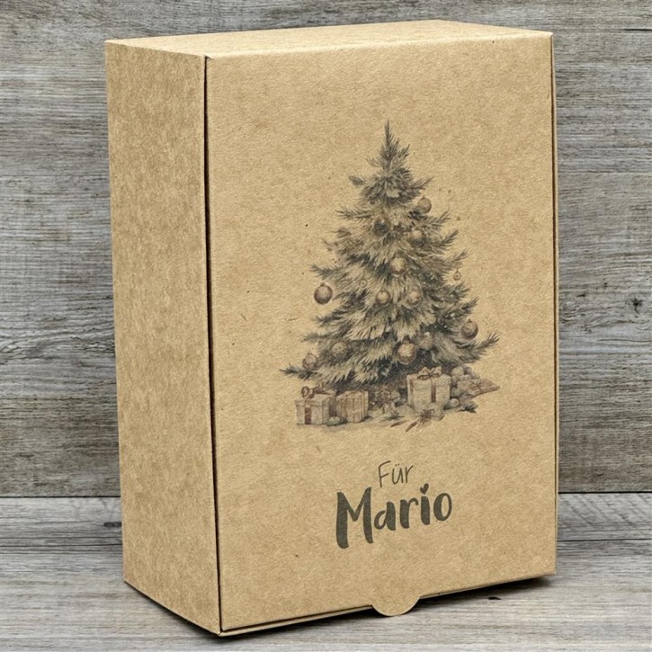 Geschenkverpackung 20x14,5x8cm, Weihnachtsbaum, personalisiert