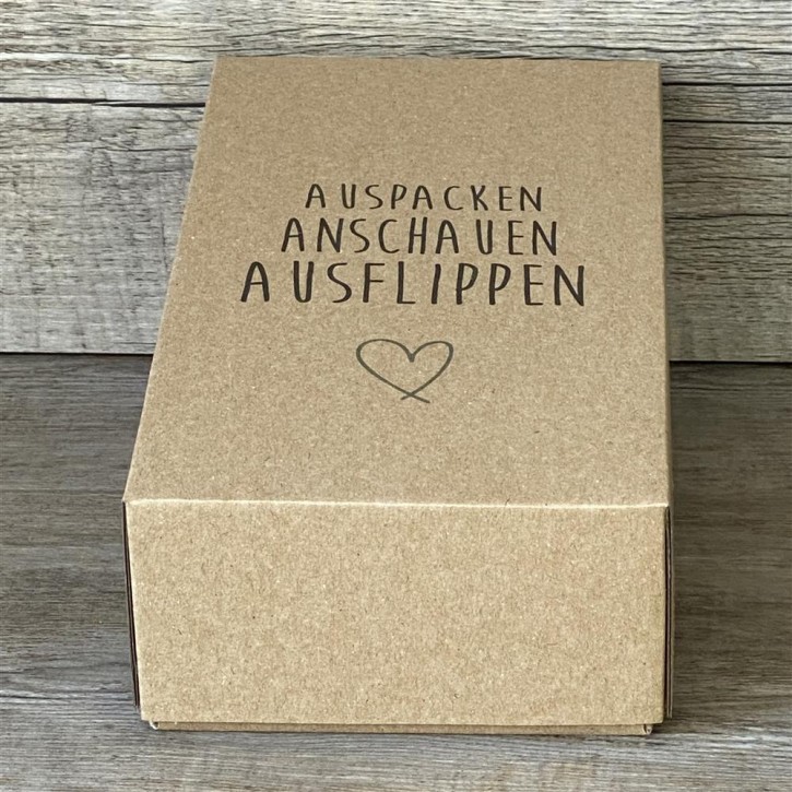 Geschenkverpackung 21x11x6cm, Auspacken, Anschauen, Ausflippen 5 Stück