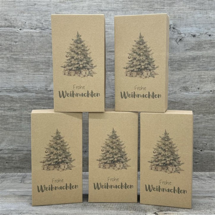 Geschenkverpackung 21x11x6cm, Weihnachtsbaum, 5 Stück