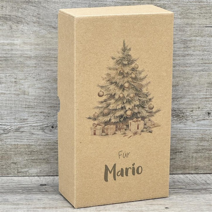 Geschenkverpackung 21x11x6cm, Weihnachtsbaum, personalisiert