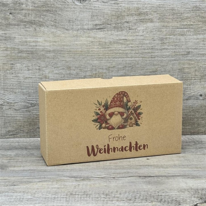 Geschenkverpackung 21x11x6cm, Weihnachtsgnom, rot, 5 Stück