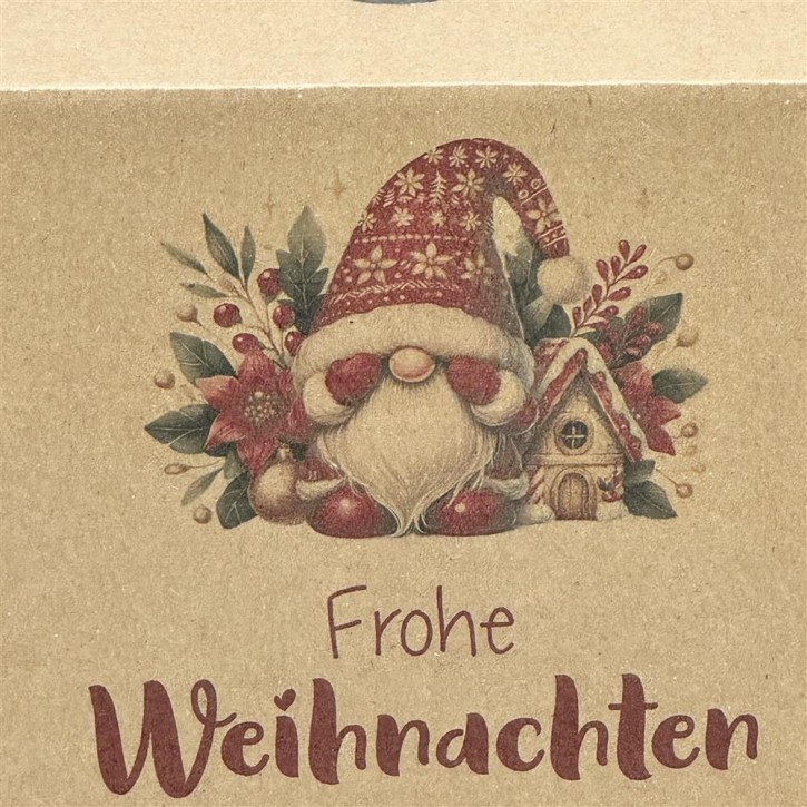 Geschenkverpackung 21x11x6cm, Weihnachtsgnom, rot, 5 Stück